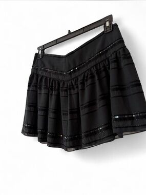 Vintage Y2K Guess Black Sequin Trim Tiered Mini Skirt 🖤